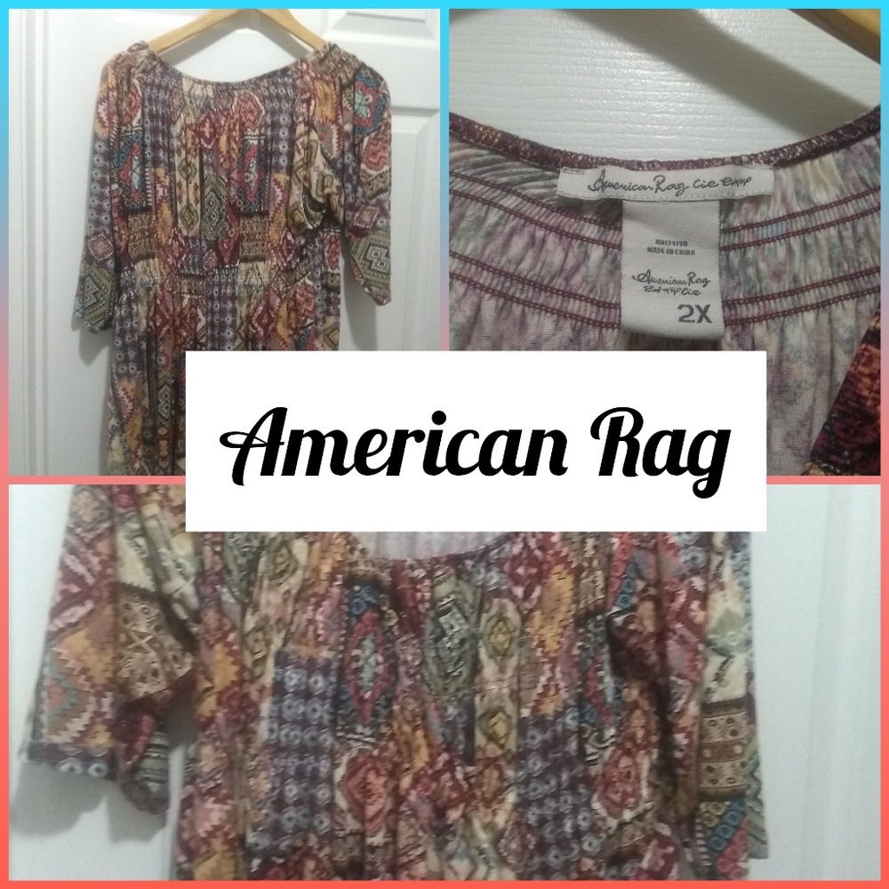 American Rag Bohemian style tunic 2X.